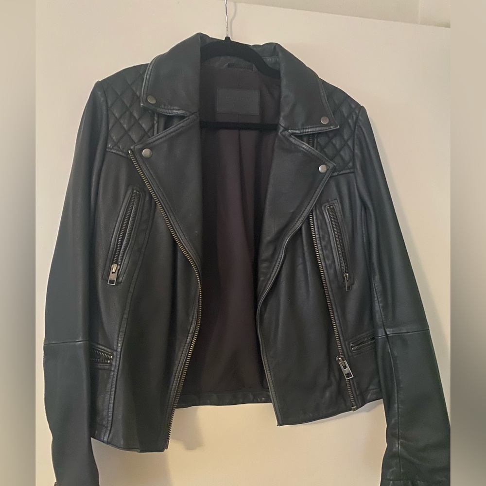 All Saints cargo leather jacket 8